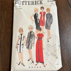 Vintage‎ 1960's Butterick 3765 Size 14 Mod Shirt Dress Midi - Maxi Pattern